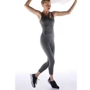 FP Movement Womens In My Orbit Jumpsuit XS Silver Metallic One Piece Athleisure